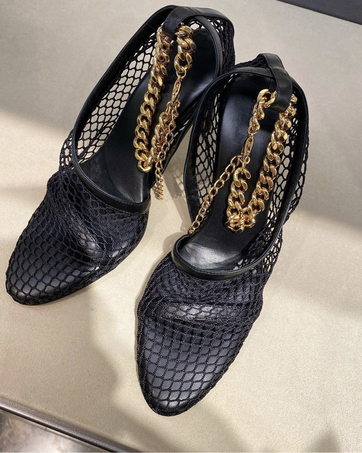 Bottega Veneta Chain trimmed Mesh sandals Price - Brands Blogger